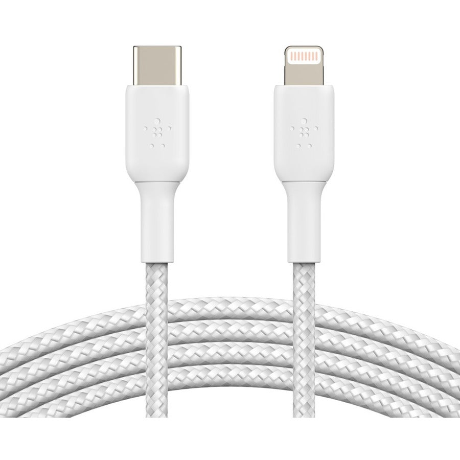 Belkin BoostCharge Braided USB-C to Lightning Cable (1 meter / 3.3 foot, White) - CAA004BT1MWH