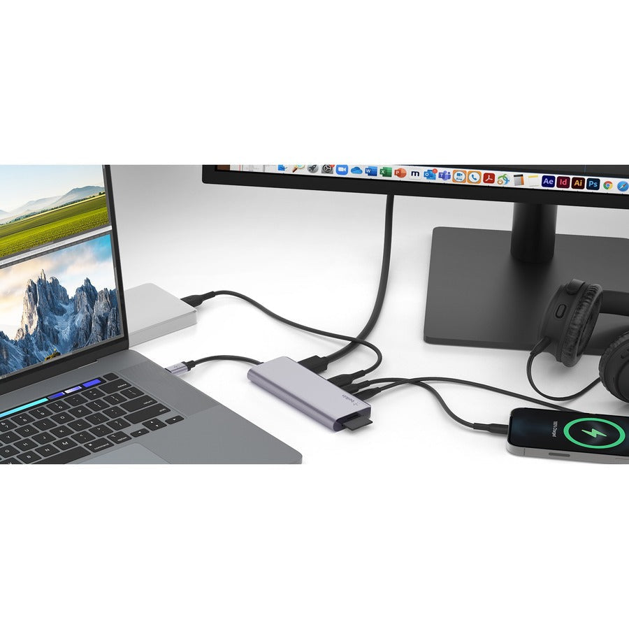 Belkin USB-C 7-in-1 Multiport Adapter, Laptop Docking Station, 2x USB-A 3.1 Gen 2, 4k HDMI 2.0, 100W Power Delivery 3.0 - PVC003btSGY