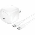 Belkin 45W Portable Cubic USB-C Wall Charger w/ USB-C Cable - 1xUSB-C - Foldable Prongs - Fast Charge - Power Adapter - White - WCA013dq1MWH-B6