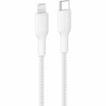 Belkin BoostCharge Pro USB-C Braided Cable with Lightning Connector, 6.6ft/2m, White - CAA022fq2MWH
