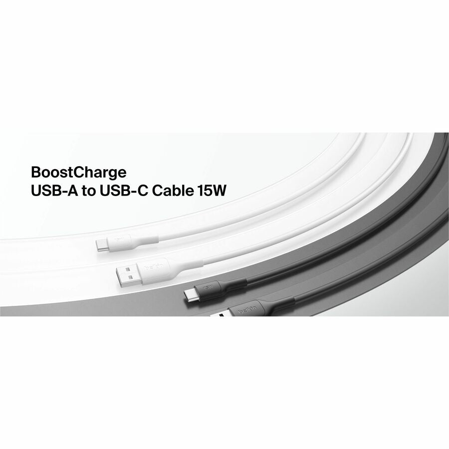 Belkin USB-A to USB-C Cable 15W, 3.3ft/1m, White - CAB021fq1MWH
