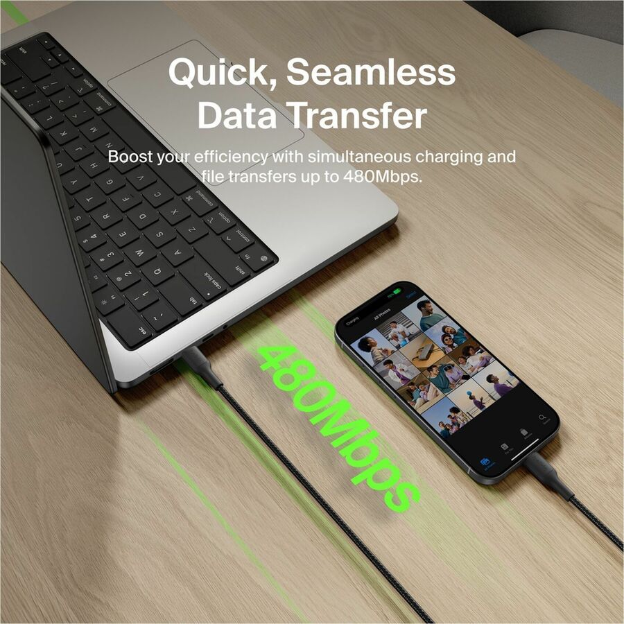 Belkin USB-C to USB-C Braided Cable 240W - CAB025fq2MBK