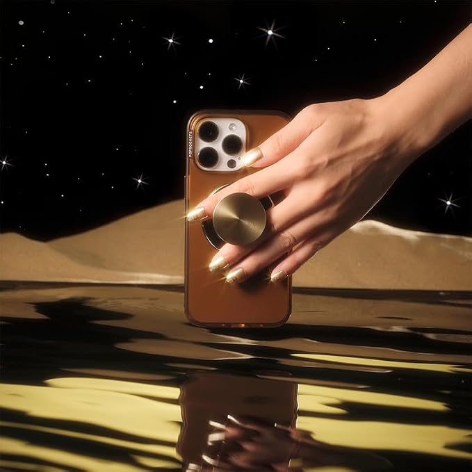 PopSockets iPhone 15 Phone Case with MagSafe, Wireless Charging Compatible, Neutral - Amber