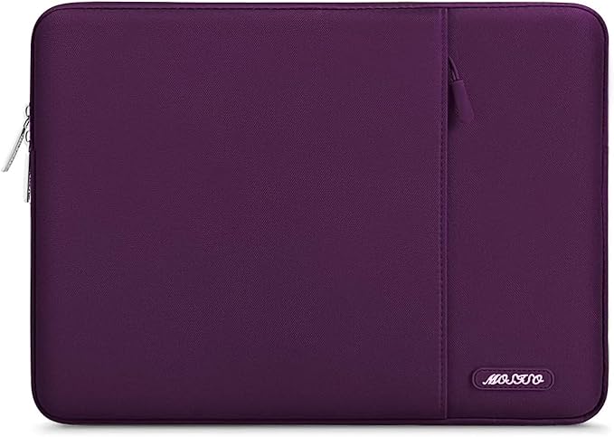 MOSISO Laptop Case 13 inch, 13 inch Laptop Sleeve Compatible with MacBook Air M4 M3 M2 M1 2025-2018 / Pro M2 M1 2025-2016, Polyester Vertical Computer Sleeve Bag with Pocket, Magenta Purple