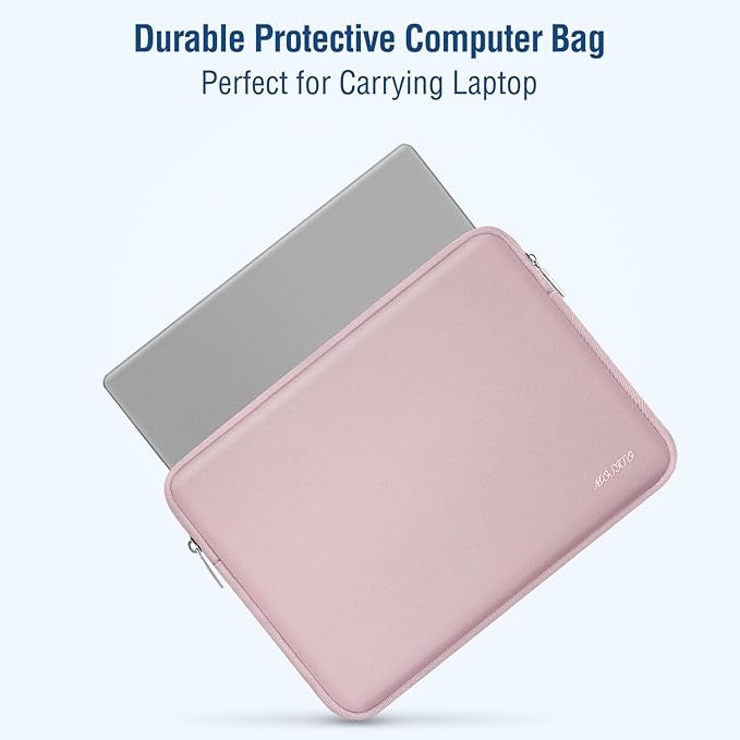 MOSISO Laptop Case 15 inch, 15 inch Laptop Sleeve Bag Compatible with MacBook Air 15 M4 A3241 M3 A3114 M2 A2941 2025 2024 2023, Dell XPS 15, Neoprene Computer Sleeve Bag with Small Case, Baby Pink