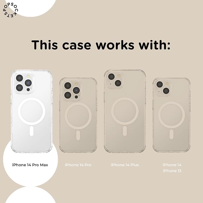 PopSockets iPhone 14 Pro Max Phone Case w/MagSafe- Desert Crochet | Magnetic, Wireless Charging, Camera & Drop Protection, Western, Boho, Aesthetic, iPad, Removable, Popper