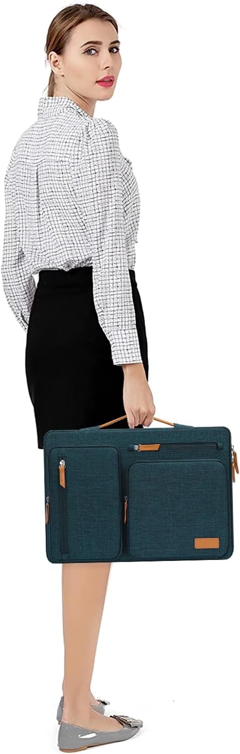 MOSISO 360 Protective Laptop Case 13.3 inch, 13-13.3 inch Laptop Sleeve Compatible with MacBook Air/Pro 13 / Pro 14,HP Dell Acer ASUS,Side Open Carrying Case with 4 Zipper Pockets&Handle, Teal Green