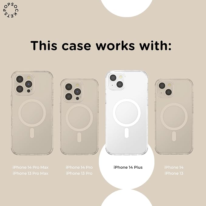 PopSockets iPhone 14 Plus Phone Case with MagSafe, Wireless Charging Compatible, Disney - Boho Wildflowers Maroon