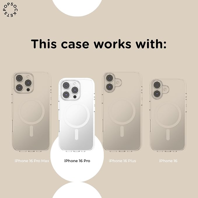 PopSockets iPhone 16 Pro Phone Case with MagSafe- Cottage Tutu Blue | Magnetic, Wireless Charging, Camera & Drop Protection, Light Blue, Baby, Flower, Floral