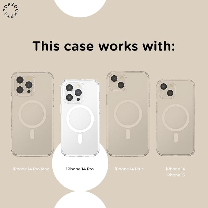 PopSockets iPhone 14 Pro Phone Case with MagSafe- Starstruck | Magnetic, Wireless Charging, Camera & Drop Protection, Electronic Accessories, For iPad/Kindle/iPhone/Android