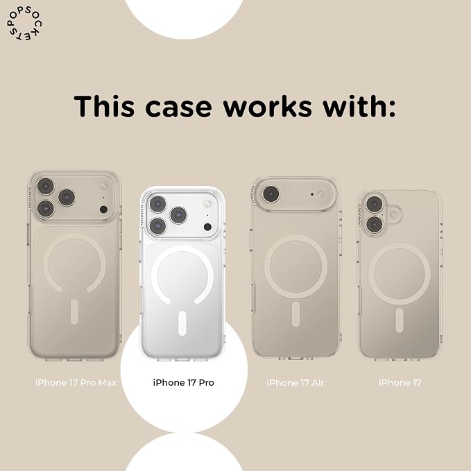 PopSockets iPhone 17 Pro Phone Case with MagSafe- Tiny Bows | Magnetic, Wireless Charging, Camera & Drop Protection, Bow, Phone, Women