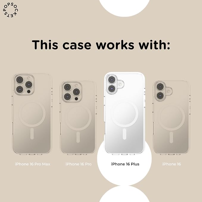 PopSockets iPhone 16 Plus Phone Case with MagSafe, Wireless Charging Compatible, Disney - Boho Wildflowers Blue
