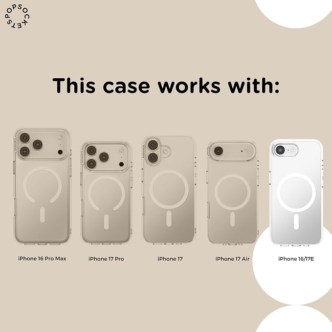 PopSockets iPhone 16E Phone Case with MagSafe, Wireless Charging Compatible, Bow - Bows & Blooms