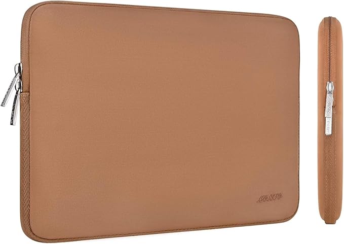 MOSISO Laptop Case 13.3 inch, 13-13.3 inch Laptop Sleeve Bag Compatible with MacBook Air/Pro 13 / Pro 14, HP Dell ASUS Lenovo Notebook, Neoprene Computer Sleeve Bag with Small Case, Brown