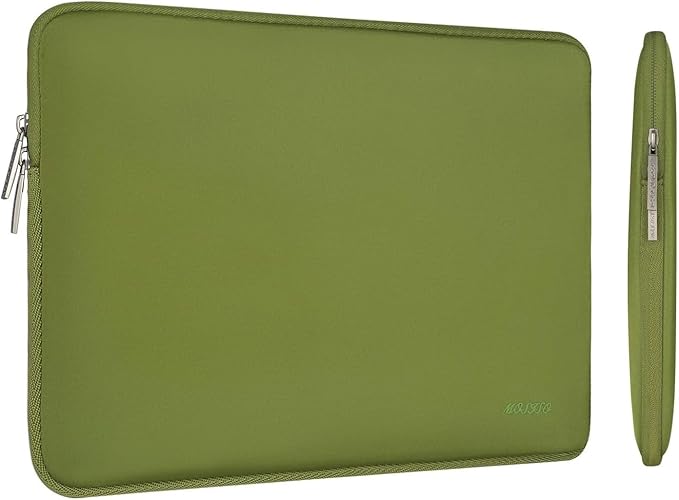 MOSISO Laptop Case 13.3 inch, 13-13.3 inch Laptop Sleeve Bag Compatible with MacBook Air/Pro 13 / Pro 14, HP Dell ASUS Lenovo Notebook, Neoprene Computer Sleeve Bag with Small Case, Chartreuse