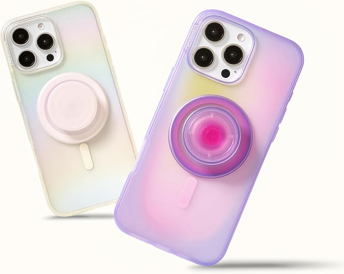 PopSockets iPhone 16 Phone Case with MagSafe- Aura | Magnetic, Wireless Charging, Camera & Drop Protection, Purple, Aura, Electronic Accessories, For iPad/Kindle/iPhone/Android