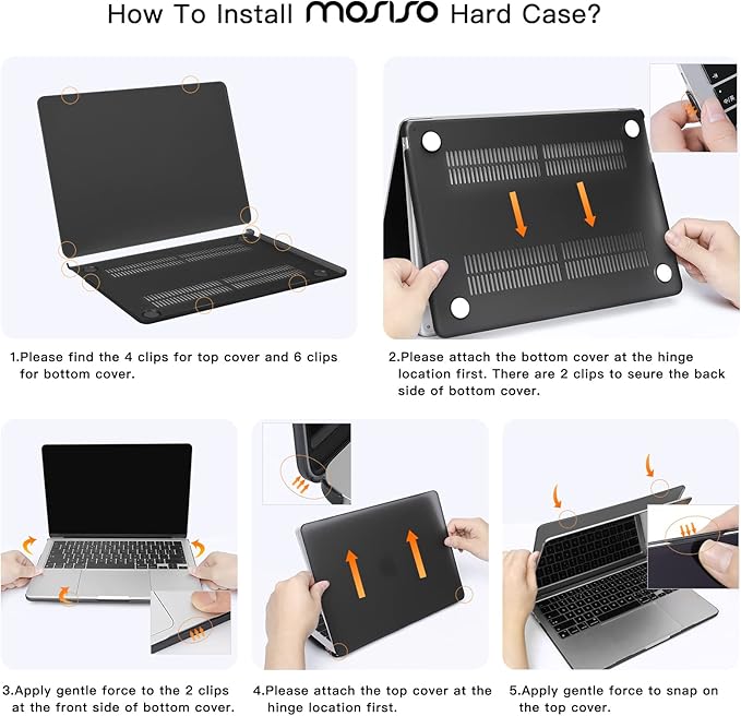 MOSISO Compatible with MacBook Air 13 inch Case 2025 2024 2023 2022 M4 A3240 M3 A3113 M2 A2681, Hard Shell&Sleeve Bag&Keyboard Skin&Webcam Cover&Screen Film for MacBook Air 13.6 inch, Stone Gray