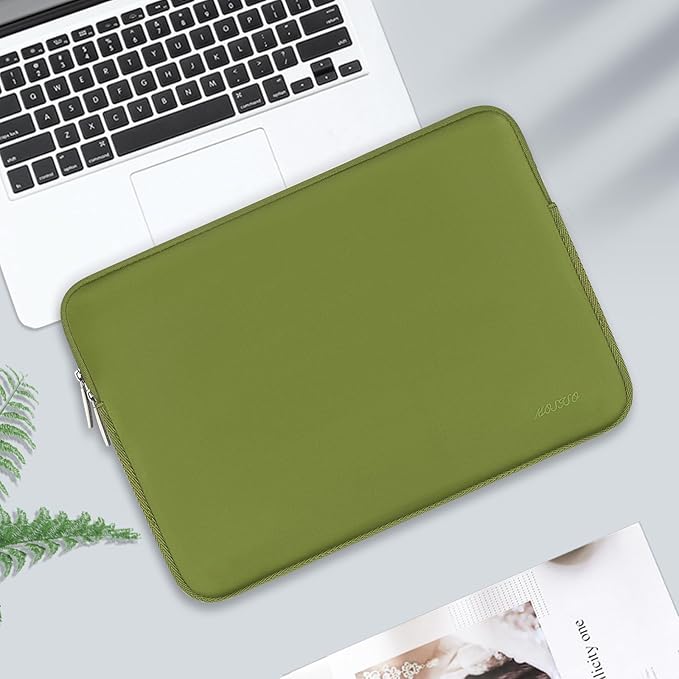 MOSISO Laptop Case 13.3 inch, 13-13.3 inch Laptop Sleeve Bag Compatible with MacBook Air/Pro 13 / Pro 14, HP Dell ASUS Lenovo Notebook, Neoprene Computer Sleeve Bag with Small Case, Chartreuse