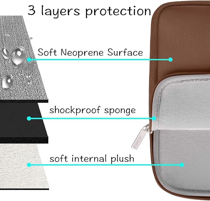 MOSISO Laptop Case 16 inch, 15-15.6 inch Laptop Sleeve Bag Compatible with MacBook Pro 16 inch, HP, Acer, Dell, Lenovo, ASUS Notebook, Neoprene Computer Sleeve Bag with Small Case, Caramel Brown