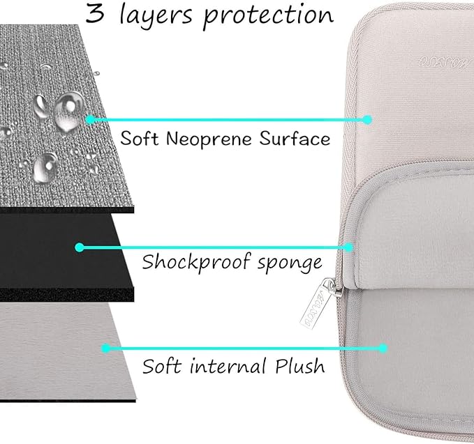 MOSISO Laptop Case 13 inch, 13 inch Laptop Sleeve Bag Compatible with MacBook Air 13 M4 M3 M2 M1 2025-2018 / Pro 13 M2 M1 2025-2016, Neoprene Computer Sleeve Bag with Small Case, Rock Gray