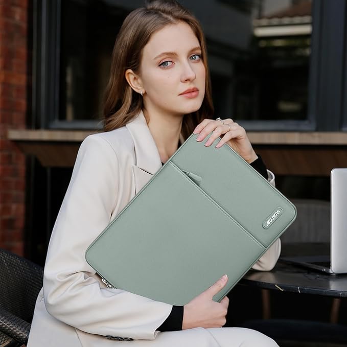 MOSISO Laptop Case 13 inch, 13 inch Laptop Sleeve Compatible with MacBook Air M4 M3 M2 M1 2025-2018 / Pro M2 M1 2025-2016, Polyester Vertical Computer Sleeve Bag with Pocket, Antique Green