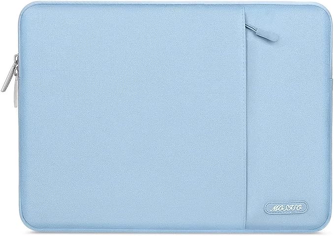 MOSISO Laptop Case 15 inch, 15 inch Laptop Sleeve Compatible with MacBook Air 15 M4 A3241 M3 A3114 M2 A2941 2025 2024 2023,Dell XPS 15,Polyester Vertical Computer Sleeve Bag with Pocket, Air Blue