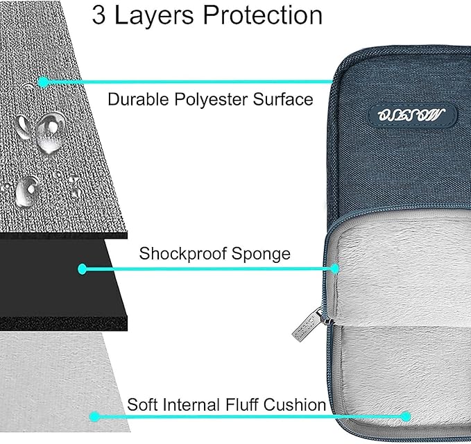 MOSISO Laptop Case 15 inch, 15 inch Laptop Sleeve Compatible with MacBook Air 15 M4 A3241 M3 A3114 M2 A2941 2025 2024 2023,Dell XPS 15,Polyester Vertical Computer Sleeve Bag with Pocket, Haze Blue