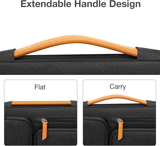 MOSISO 360 Protective Laptop Case 15 inch, 15 inch Laptop Sleeve Compatible with MacBook Air M4 M3 M2 2025 2024 2023, Dell XPS Plus, Side Open Carrying Case with 4 Zipper Pockets&Handle, Black