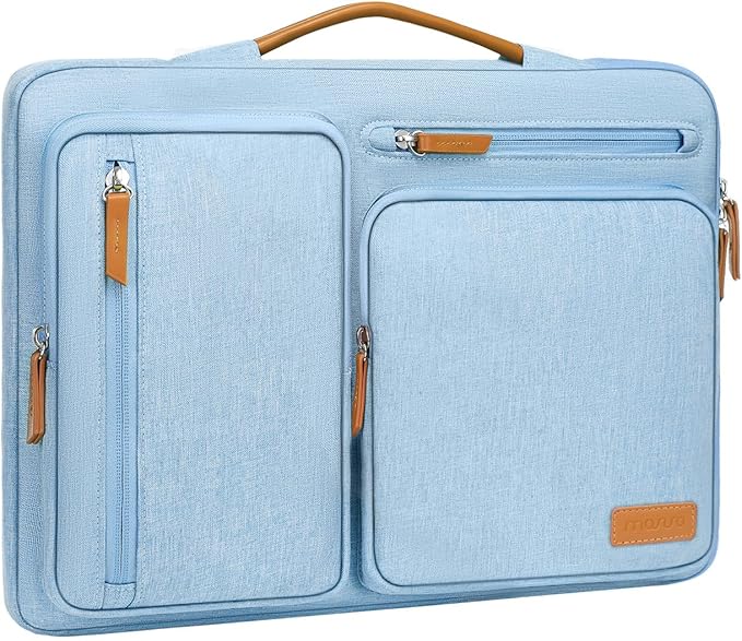 MOSISO 360 Protective Laptop Case 13 inch, 13 inch Laptop Sleeve Compatible with MacBook Air M4 M3 M2 M1 2025-2018/Pro M2 M1 2025-2016, Side Open Carrying Case with 4 Zipper Pockets&Handle, Air Blue
